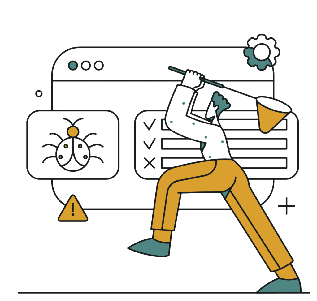 How We Work Cathing Bug Illlustration